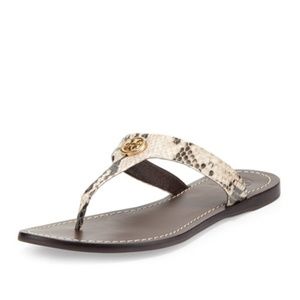 Cameron Patent Logo Thong Sandal Snake Skin